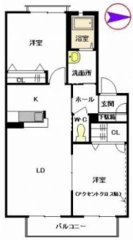 マリナライフB(2LDK/2階)の間取り写真