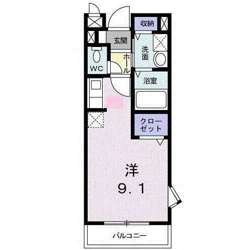 エクレール古結V(ワンルーム/2階)の間取り写真