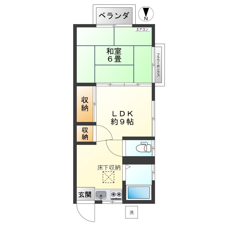 ハイツかねこ(1LDK/1階)の間取り写真