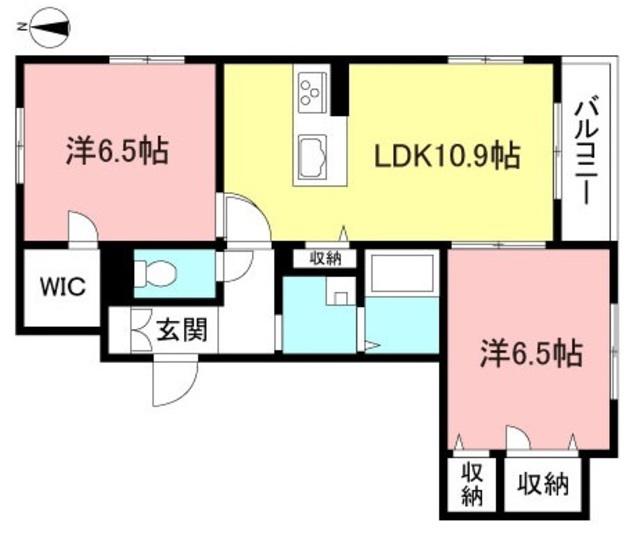 J GARDEN I(2LDK/1階)の間取り写真