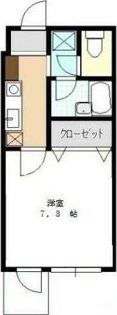 パル湘南台(1K/3階)の間取り写真