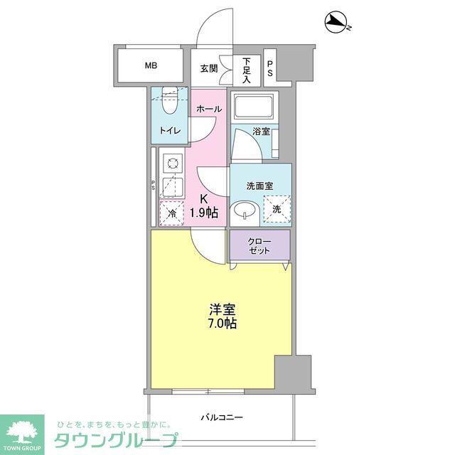 ディクオーレ仙川(1K/4階)の間取り写真