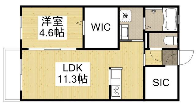 フィマージュ(1LDK/1階)の間取り写真
