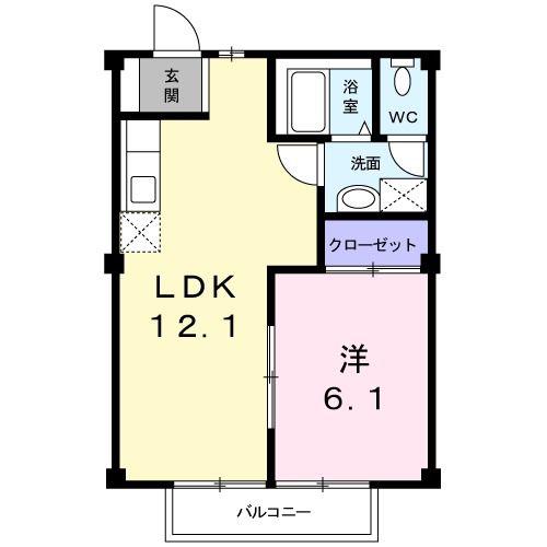 レジデンスオリーブY(1LDK/2階)の間取り写真