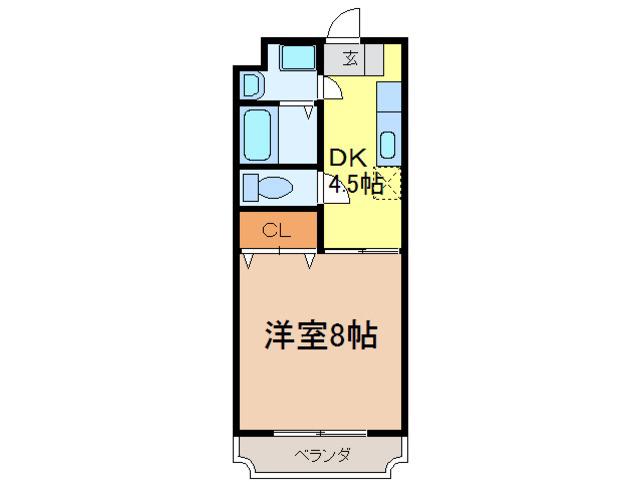 メゾンタケミネ(1DK/1階)の間取り写真