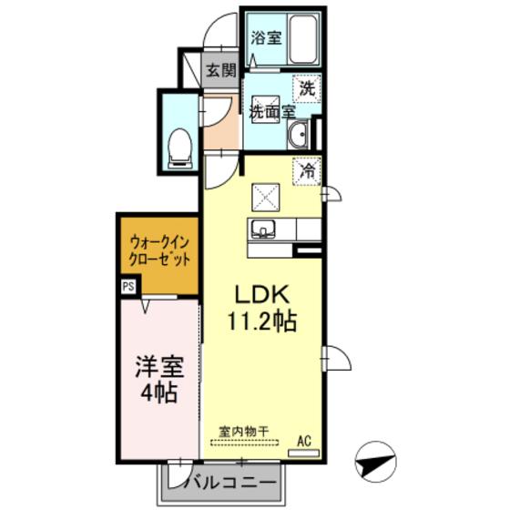 ＪＲ山陽本線 寺家駅 徒歩16分 2階建 築10年(1LDK/1階)の間取り写真