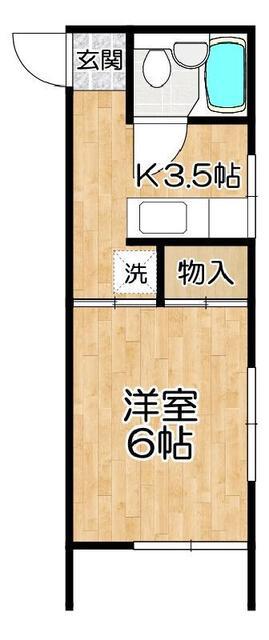 グリーンハイツD(1K/1階)の間取り写真