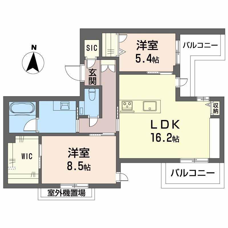 SOIRE 白壁(2LDK/4階)の間取り写真
