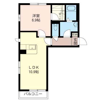 サンプレイス(1LDK/1階)の間取り写真