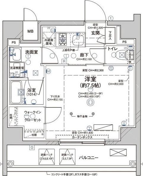 ディアレイシャス大須赤門通本町(1K/9階)の間取り写真