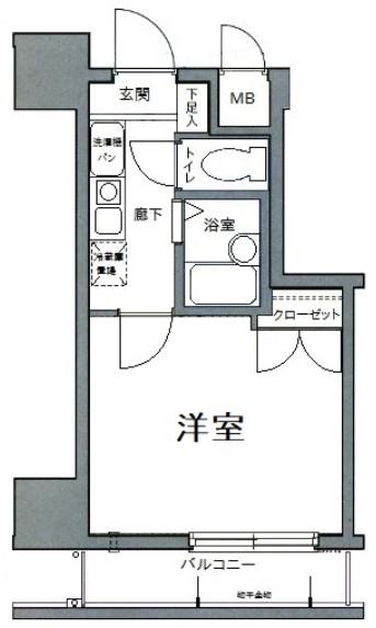 ガーラ笹塚駅前(1K/10階)の間取り写真