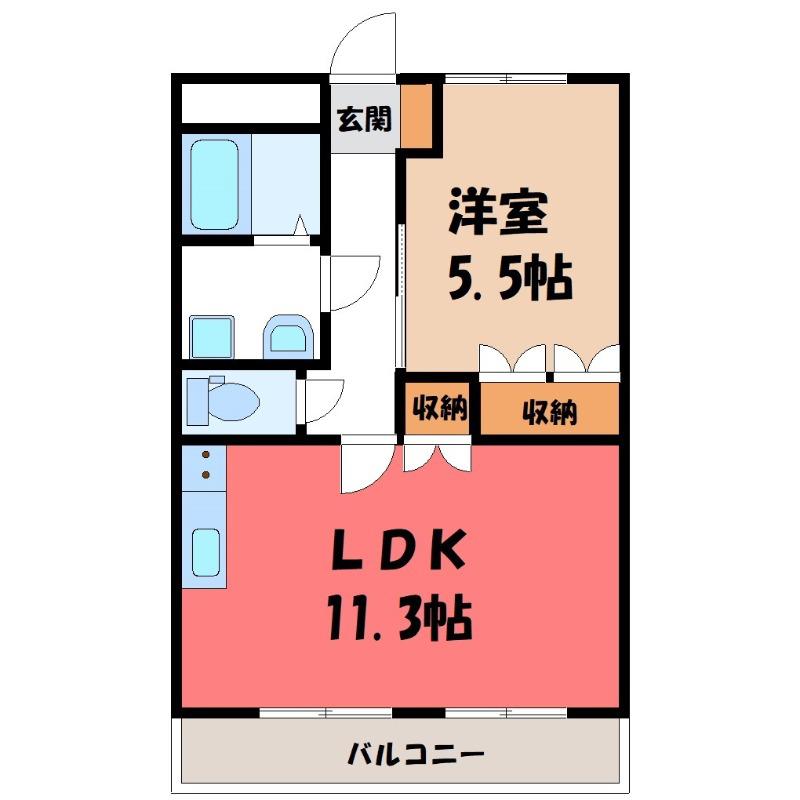 ジュピター(1LDK/1階)の間取り写真