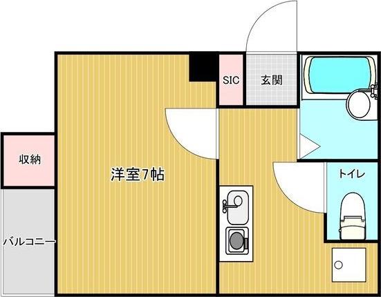パレ千郷(1K/3階)の間取り写真