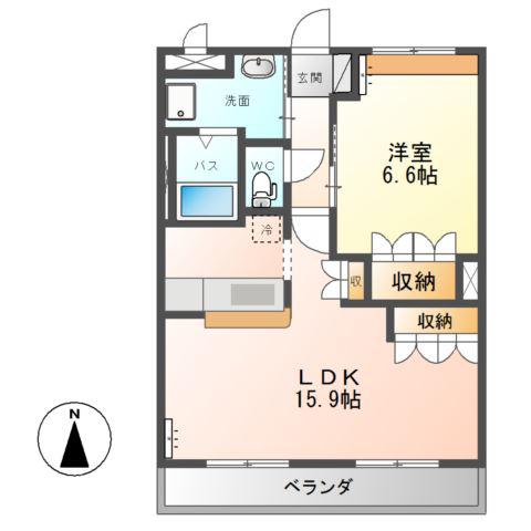 LIVERTY FOREST(1LDK/2階)の間取り写真