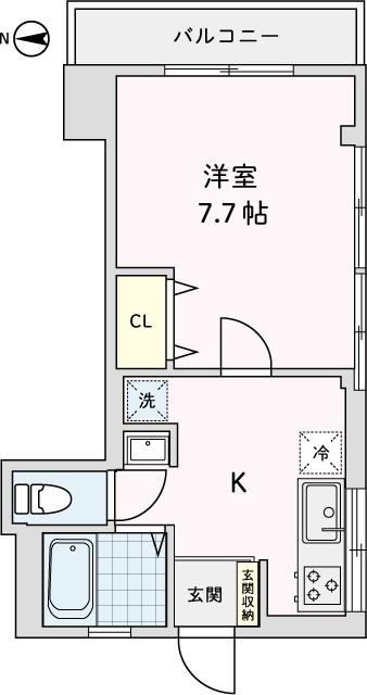 ブライトレジデンス仙川(1K/2階)の間取り写真