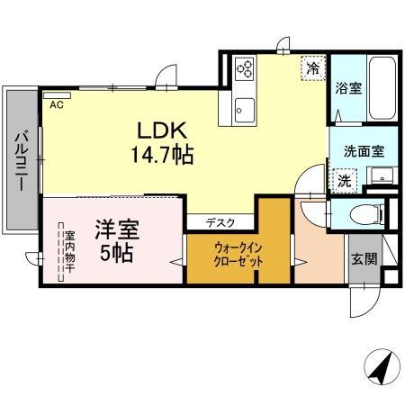D-ROOM中野(1LDK/2階)の間取り写真