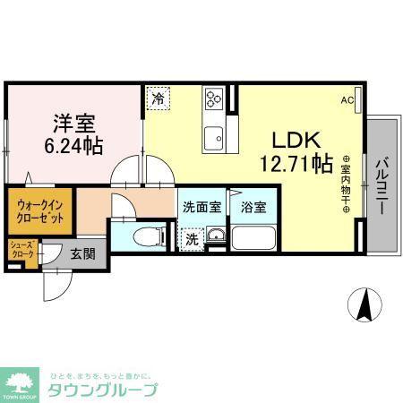 クレセント琴平(1LDK/2階)の間取り写真