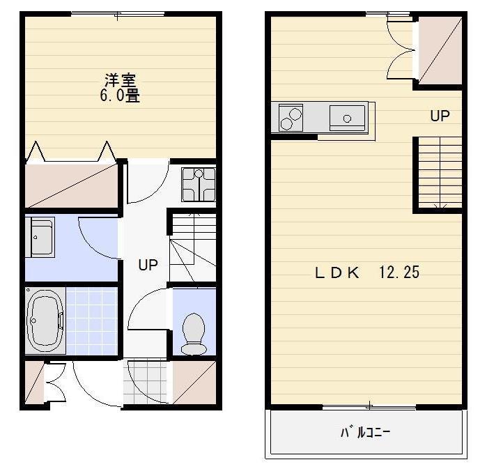 メゾネットYSII(1LDK/1階)の間取り写真