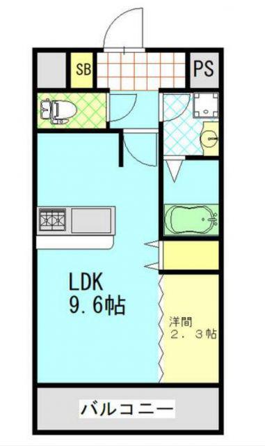 トレステーラ顕徳(1LDK/7階)の間取り写真
