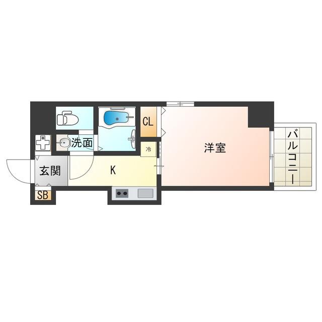 ヴェルデエビス(1K/9階)の間取り写真