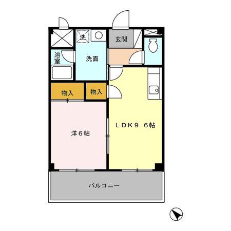 パステルサンライズ(1LDK/2階)の間取り写真