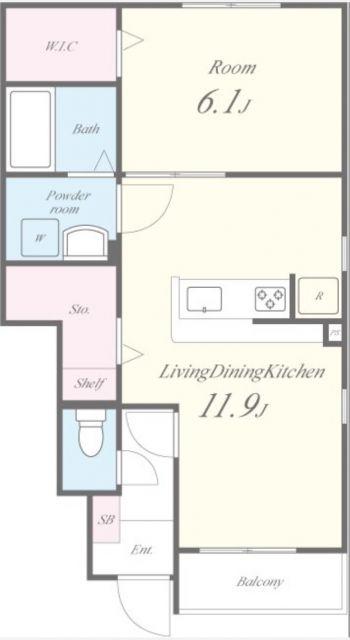 LIVRE 1(1LDK/1階)の間取り写真