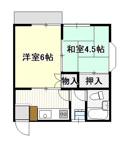RKハイツ(2K/2階)の間取り写真
