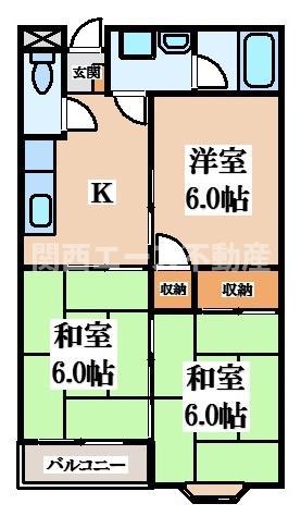 シャトーMOII(3DK/3階)の間取り写真