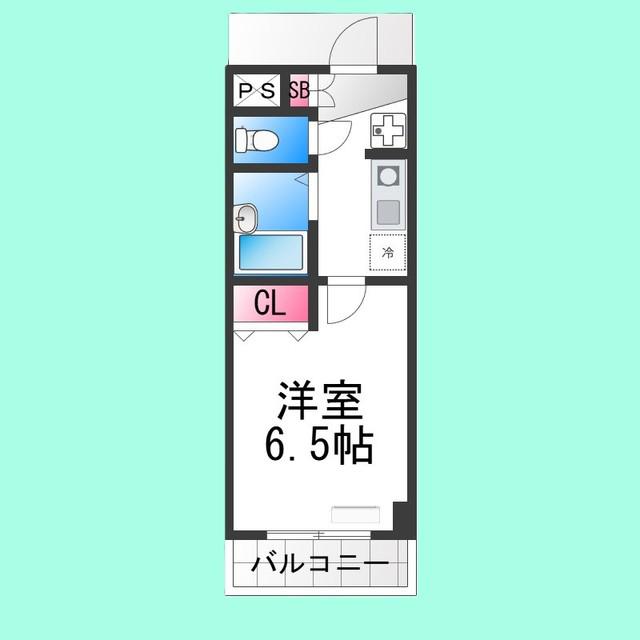 アントワープなかもず(1K/6階)の間取り写真