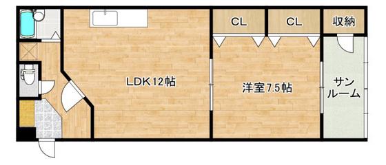 FORウエスト千同(1LDK/2階)の間取り写真