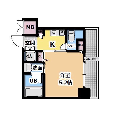HUGE2(1K/5階)の間取り写真