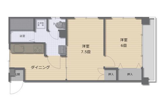 サカエマンション(2DK/3階)の間取り写真