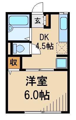 シティハイムシルビアA(1DK/2階)の間取り写真