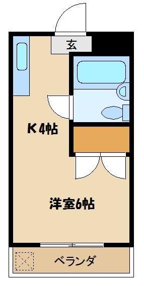 小平サニーハウス(1K/1階)の間取り写真