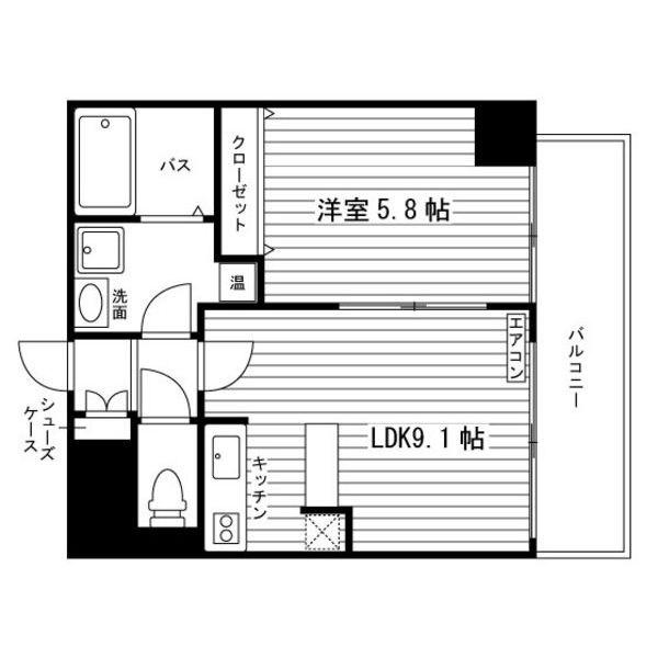 ルラシオン北7条(1LDK/13階)の間取り写真