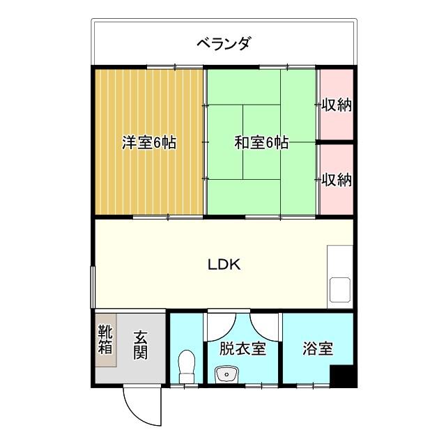 モダンハウス(2LDK/3階)の間取り写真