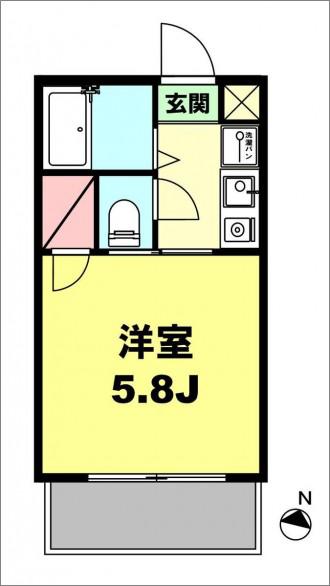 月村マンションNO17(1K/3階)の間取り写真