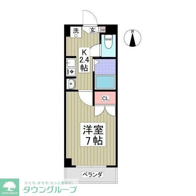 ライジングシティ中丸子(1K/1階)の間取り写真