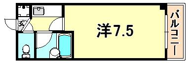 リアライズ六甲3(1K/3階)の間取り写真