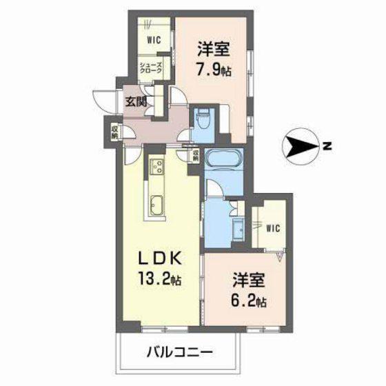 グリーンガーデン東雲(2LDK/3階)の間取り写真