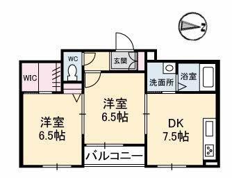 GREEN-SHOWER田園E(2DK/1階)の間取り写真