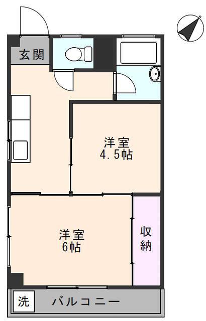 宮川ハイツ(2K/3階)の間取り写真
