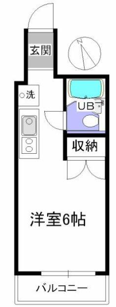 三木ビル(ワンルーム/3階)の間取り写真