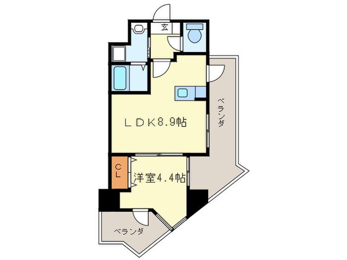 パセオ平尾(1LDK/2階)の間取り写真