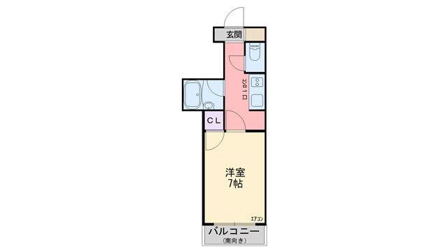 ルブラン(1K/4階)の間取り写真
