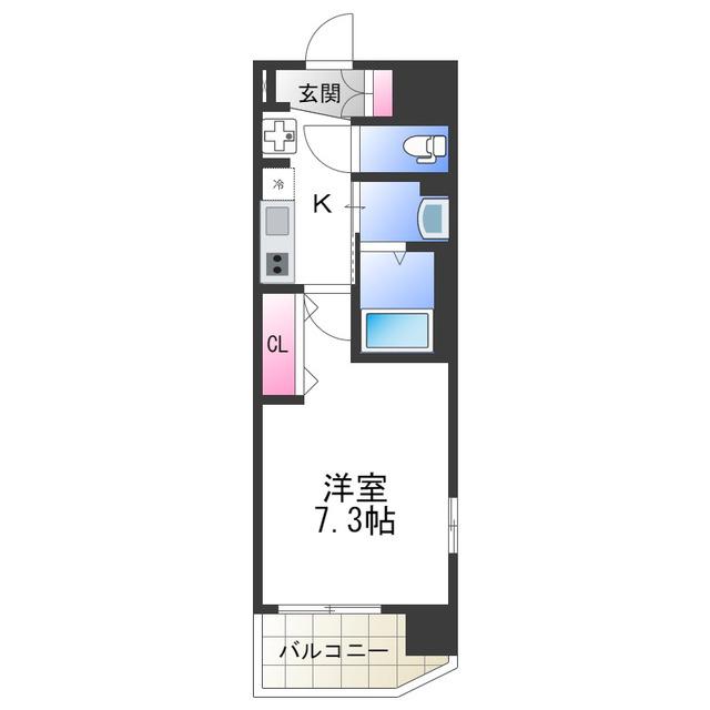 LUXE我孫子II(1K/9階)の間取り写真