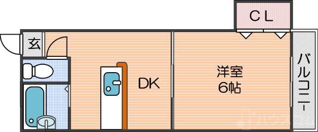 サニーハイツ住吉(1DK/1階)の間取り写真