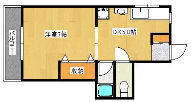 緑樹園コーポ(1DK/1階)の間取り写真
