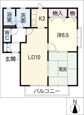 ローズ ガーデン(2LDK/1階)の間取り写真