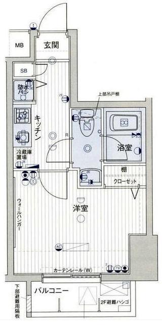 パークウェル初台(1K/5階)の間取り写真